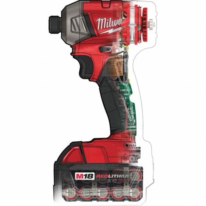 Імпульсний ударний шуруповерт акумуляторний 1/4" HEX MILWAUKEE, M18 FQID-502X, 50Нм (зарядний пристрій, 2 акум.Х 5Ач, кейс)