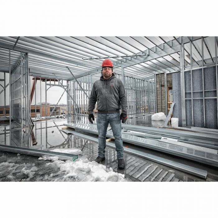 Куртка (толстовка) з електропідігрівом акумуляторна MILWAUKEE, M12 HH GREY3-0 (XL), сіра