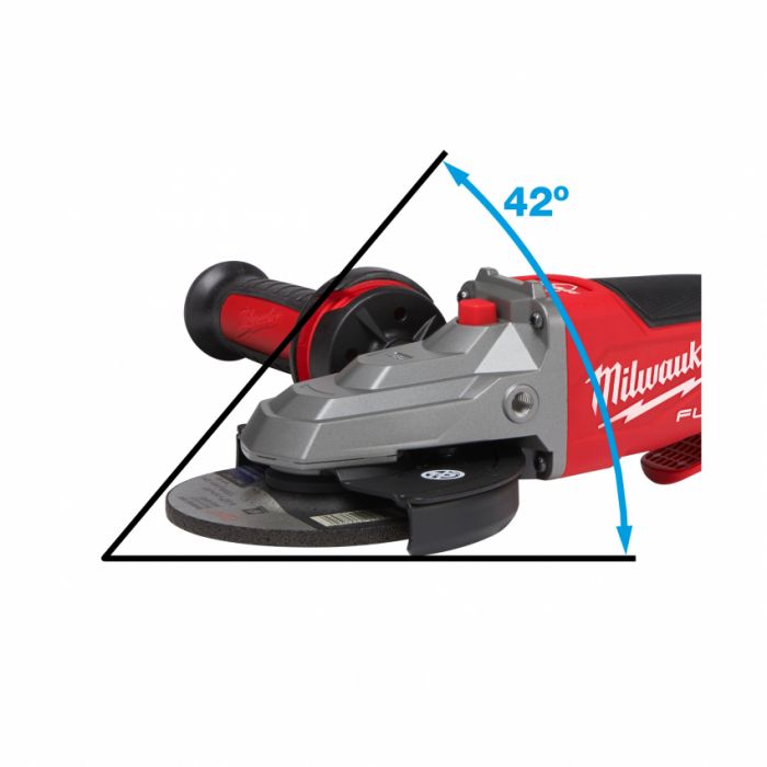 Кутошліфувальна машина MILWAUKEE 125 мм с плоским редуктором M18FSAGF125XPDB-0X (+ рукоятка, зах. кожух, безкл. гайка, 2 зах. Ек