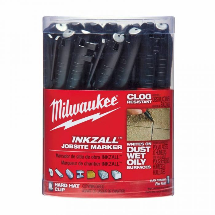 Маркер для будівельних майданчиків InkZAll MILWAUKEE, тонкий, чорний