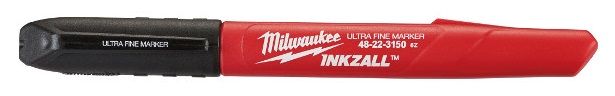 Маркер для будмайданчика InkZAll MILWAUKEE, ультра-тонка, чорна (4шт)