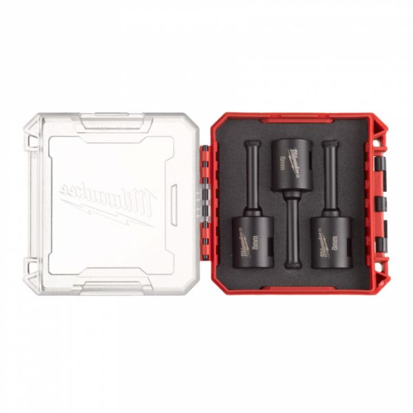 Набір алмазних коронок Diamond Max PACKOUT MILWAUKEE М14, діаметр 8мм (3шт) (сухе свердління)