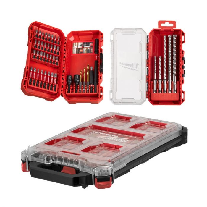 Набір біт ShW та бурів  SDS-PLUS MX4 MILWAUKEE у органайзері PACKOUT (4932498297/4932492004/4932471065)