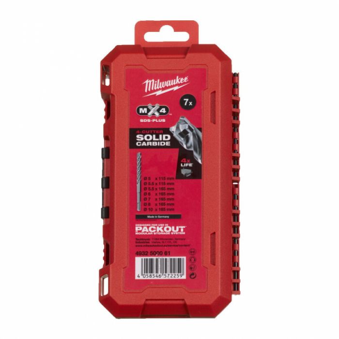 Набір бурів SDS-PLUS MX4 MILWAUKEE Set 2, (7шт)