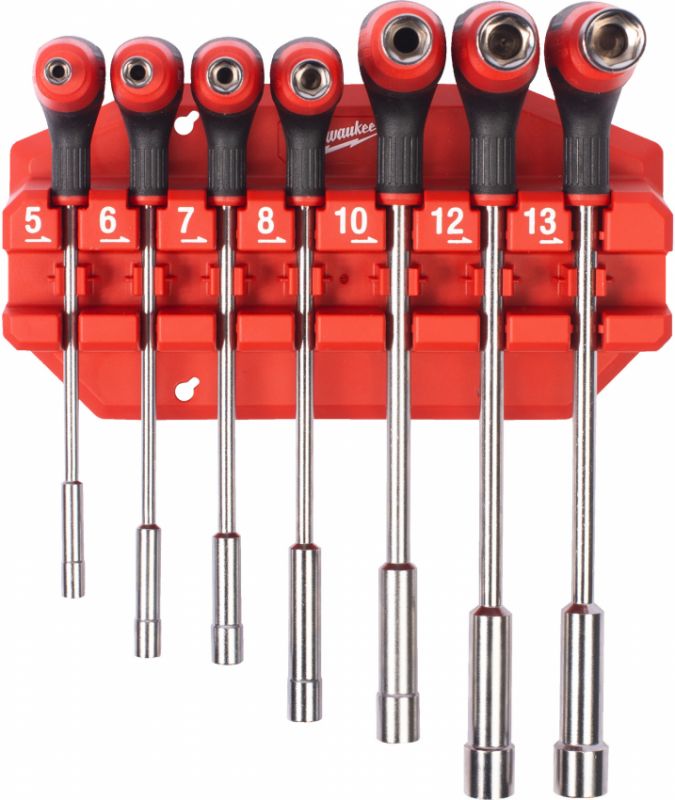 Набір ключів Г-образних с 6гр. головками MILWAUKEE з комфортною ручкою, (7шт) (5/6/7/8/10/12/13мм)