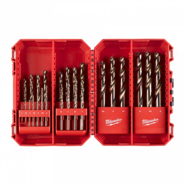 Набір свердел по металу кобальтових HSS-Co MILWAUKEE Set CB, DIN338, (діаметри 1/1.5/2/2.5/3/3.5/4/4.5/5/5.5/6/6.5/7/7.5/8/8.5/9