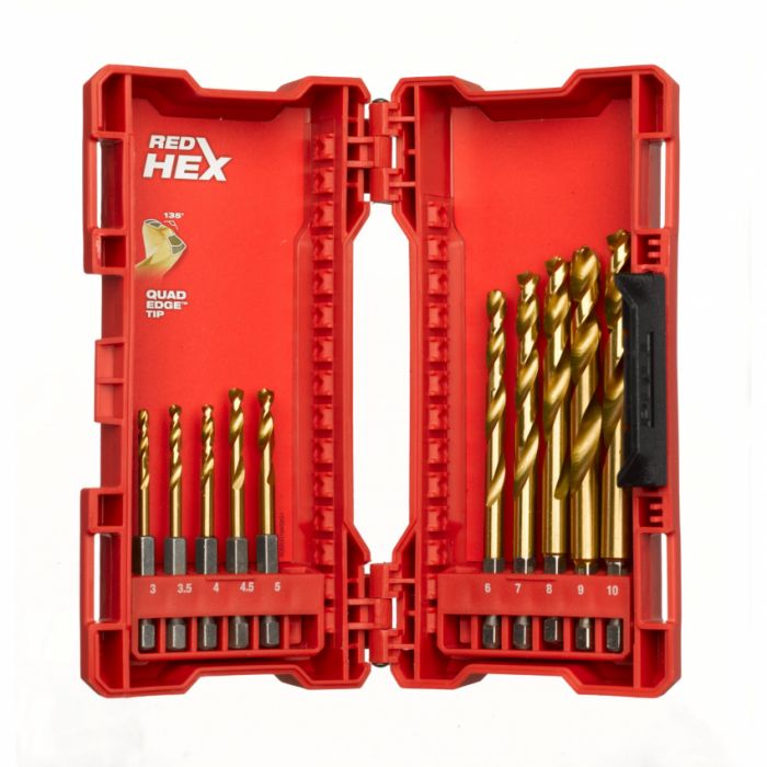 Набір свердлів по металу RedHEX HSS-G TiN MILWAUKEE, (10шт)