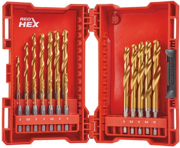 Набір свердлів по металу RedHEX HSS-G TiN MILWAUKEE, (19шт)