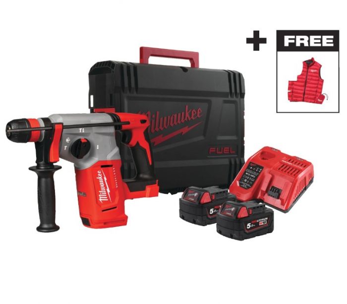 Перфоратор акумуляторний безщітковий SDS PLUS MILWAUKEE FIXTEC M18 BLHX-502X + жилетка