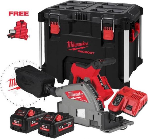Пила дискова занурювальна акумуляторна безщіткова MILWAUKEE M18 FPS55MC-552P PACKOUT