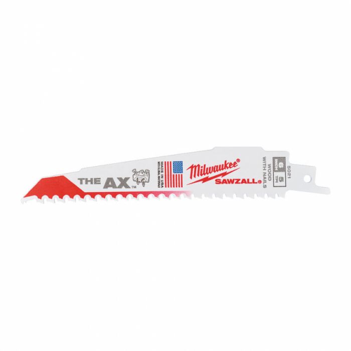 Полотно для шабельних пил AX FANG TIP MILWAUKEE, 150/5,0мм, (5шт), (деревина з цвяхами)