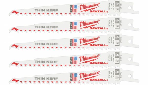 Полотно для шабельних пил THIN KERF FANG TIP MILWAUKEE, 150/5,0мм, (5шт), (деревина з цвяхами)