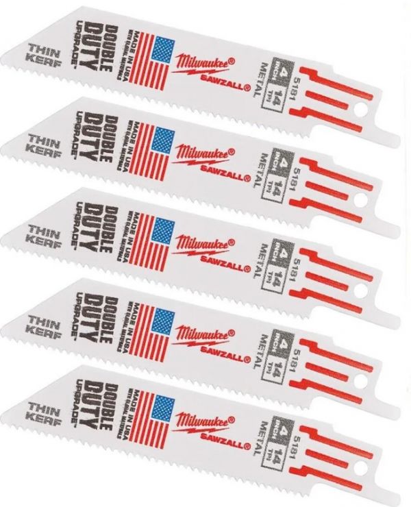 Полотно для шабельних пил THIN KERF MILWAUKEE, 100х1,8мм, (5шт), (метал)