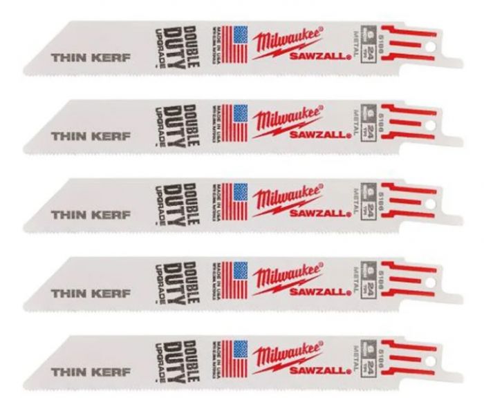 Полотно для шабельних пил THIN KERF MILWAUKEE, 150х1,0мм, (5шт), (метал)