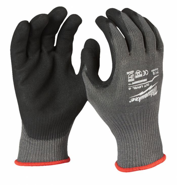 Рукавиці робочі MILWAUKEE, з опором порізам 5/Е, розмір 10/XL, (12 пар)