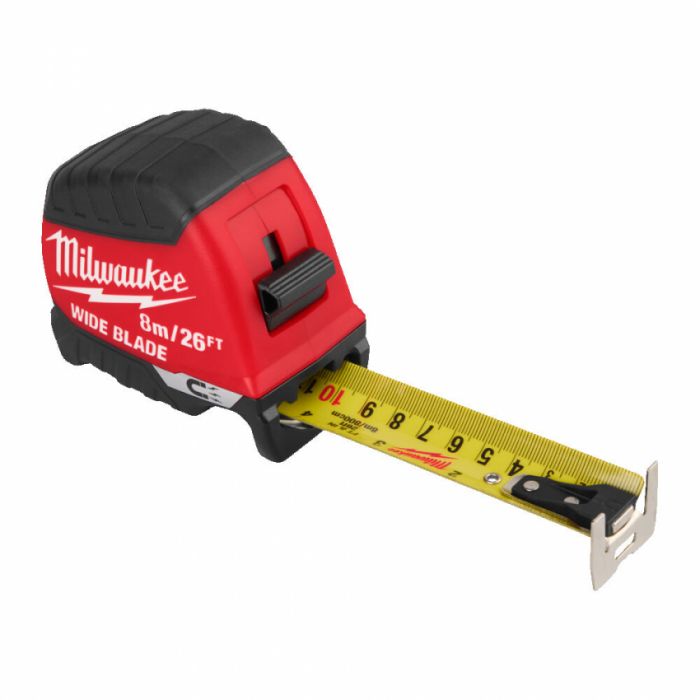 Рулетка магнітна WIDE BLADE MAGNETIC MILWAUKEE (Gen2), (полотно 35мм), 8м/26фт