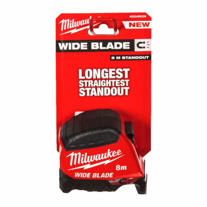 Рулетка магнітна WIDE BLADE MAGNETIC MILWAUKEE (Gen2), (полотно 35мм), 8м