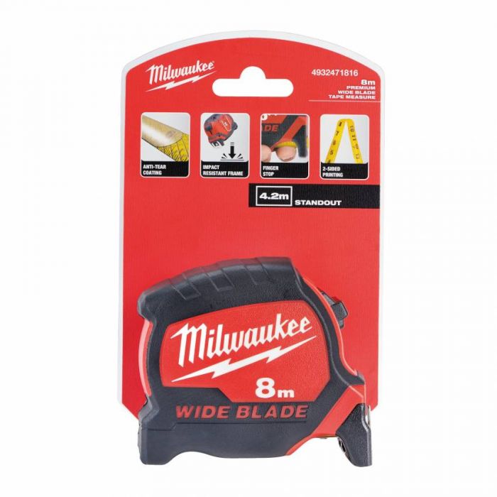 Рулетка метрична MILWAUKEE WIDE BLADE, 8м (33мм)