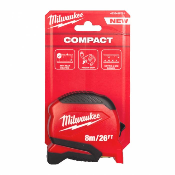 Рулетка Pro Compact MILWAUKEE (Gen 2), 8м/26фт, (25мм)