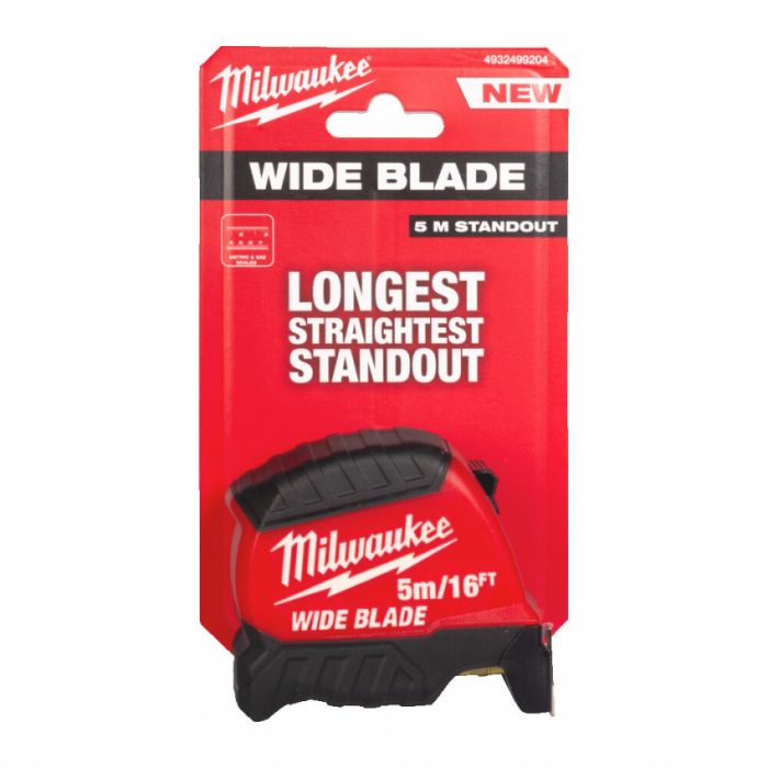Рулетка WIDE BLADE MILWAUKEE (Gen2), (полотно 35мм), 5м/16фт