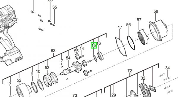 Шайба редуктора гайкокрута MILWAUKEE