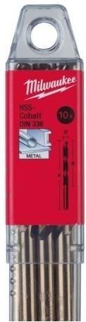 Свердло по металу HSS-Co MILWAUKEE DIN338, Ø3,0мм, (10шт)