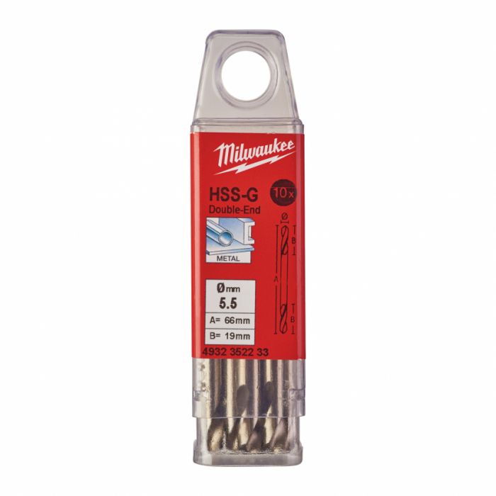 Свердло по металу HSS-G MILWAUKEE DIN1412, Ø5,5мм, двостороннє, (10шт)