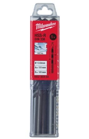 Свердло по металу HSS-R MILWAUKEE DIN338, Ø10,5мм, (5шт)