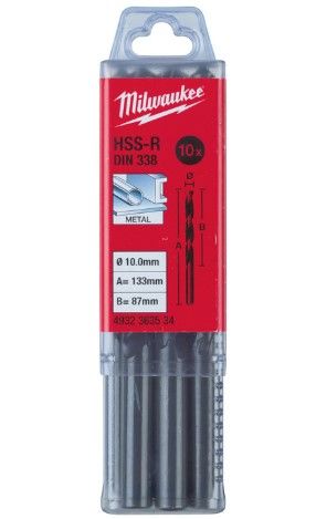 Свердло по металу HSS-R MILWAUKEE DIN338, Ø2,0мм, (10шт)