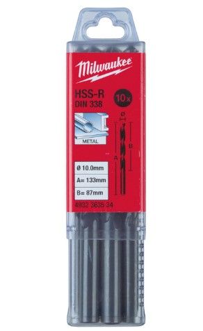 Свердло по металу HSS-R MILWAUKEE DIN338, Ø2,5мм, (10шт)