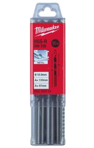 Свердло по металу HSS-R MILWAUKEE DIN338, Ø3,5мм, (10шт)