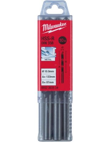 Свердло по металу HSS-R MILWAUKEE DIN338, Ø4,0мм, (10шт)