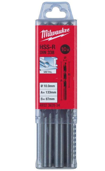 Свердло по металу HSS-R MILWAUKEE DIN338, Ø5,0мм, (10шт)