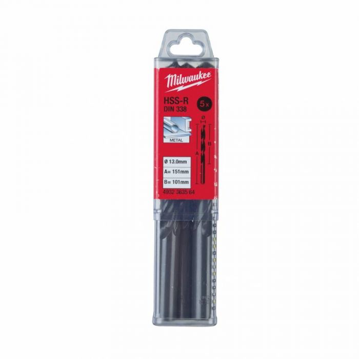 Свердло по металу HSS-R MILWAUKEE DIN338, Ø5,0мм, (10шт)