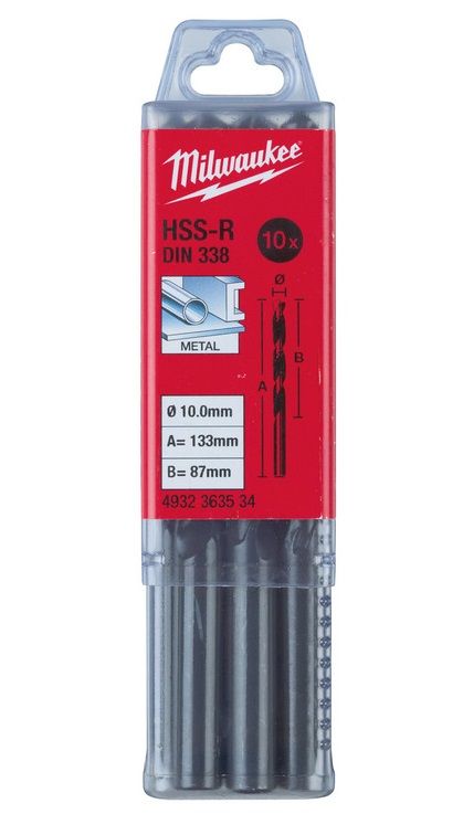 Свердло по металу HSS-R MILWAUKEE DIN338, Ø5,5мм, (10шт)