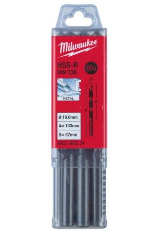 Свердло по металу HSS-R MILWAUKEE DIN338, Ø6,0мм, (10шт)