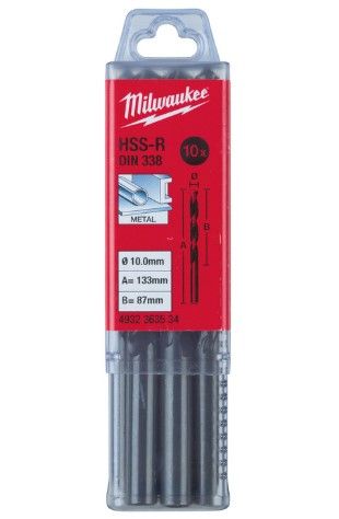 Свердло по металу HSS-R MILWAUKEE DIN338, Ø6,8мм, (10шт)