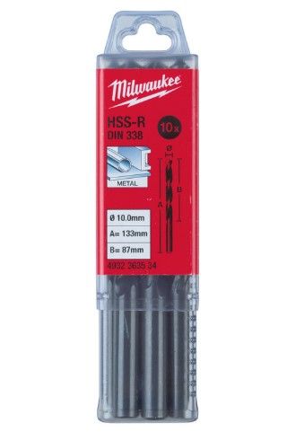 Свердло по металу HSS-R MILWAUKEE DIN338, Ø7,5мм, (10шт)