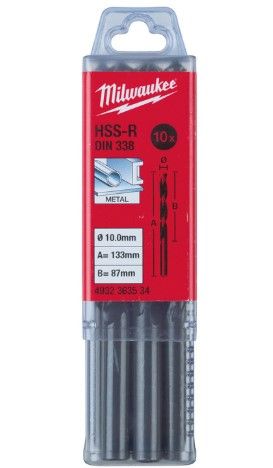 Свердло по металу HSS-R MILWAUKEE DIN338, Ø8,0мм, (10шт)