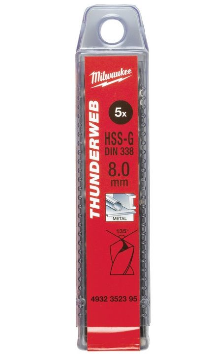 Свердло по металу THUNDERWEB HSS-G MILWAUKEE DIN338, Ø1,5x40мм, (10шт)