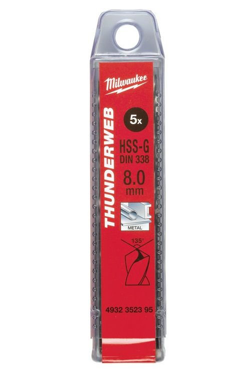 Свердло по металу THUNDERWEB HSS-G MILWAUKEE DIN338, Ø11,0x142мм, (5шт)