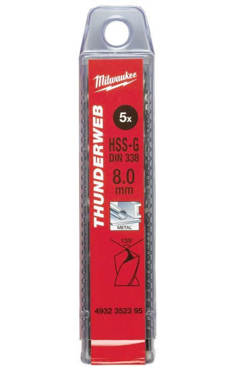 Свердло по металу THUNDERWEB HSS-G MILWAUKEE DIN338, Ø12,0x151мм, (5шт)