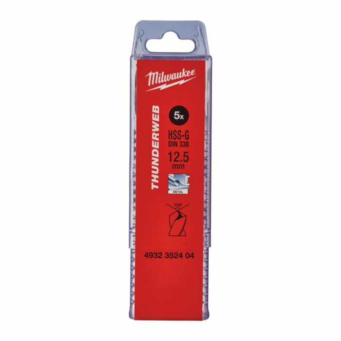 Свердло по металу THUNDERWEB HSS-G MILWAUKEE DIN338, Ø12,5x151мм, (5шт)