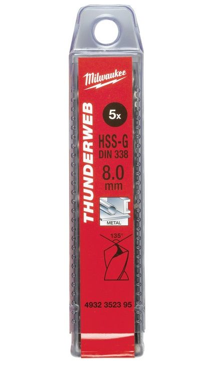 Свердло по металу THUNDERWEB HSS-G MILWAUKEE DIN338, Ø2x49мм, (10шт)