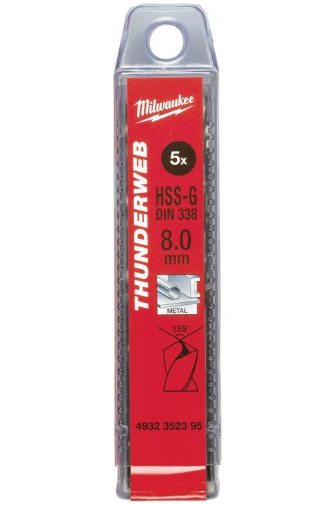 Свердло по металу THUNDERWEB HSS-G MILWAUKEE DIN338, Ø3,0x61мм, (10шт)