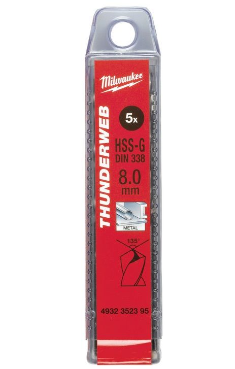 Свердло по металу THUNDERWEB HSS-G MILWAUKEE DIN338, Ø4,0x75мм, (10шт)