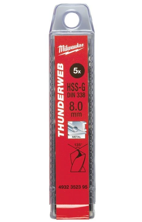 Свердло по металу THUNDERWEB HSS-G MILWAUKEE DIN338, Ø6,0x93мм, (10шт)