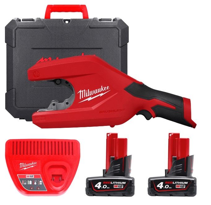 Труборіз для труб з нержавіючої сталі та міді акумуляторний MILWAUKEE M12 PCSS54-402C (до 54мм)