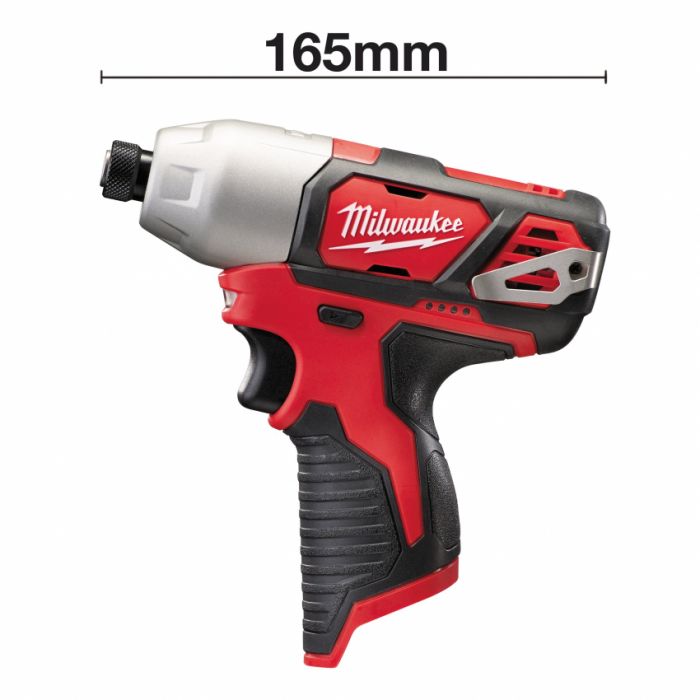 Гвинтоверт акумуляторний 1/4" HEX MILWAUKEE, M12 BID-202C, 112Нм, (зар.пристрій, 2 акум.Х 2Ач, кейс)