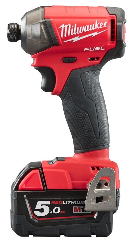 Імпульсний ударний шуруповерт акумуляторний 1/4" HEX MILWAUKEE, M18 FQID-502X, 50Нм (зарядний пристрій, 2 акум.Х 5Ач, кейс)